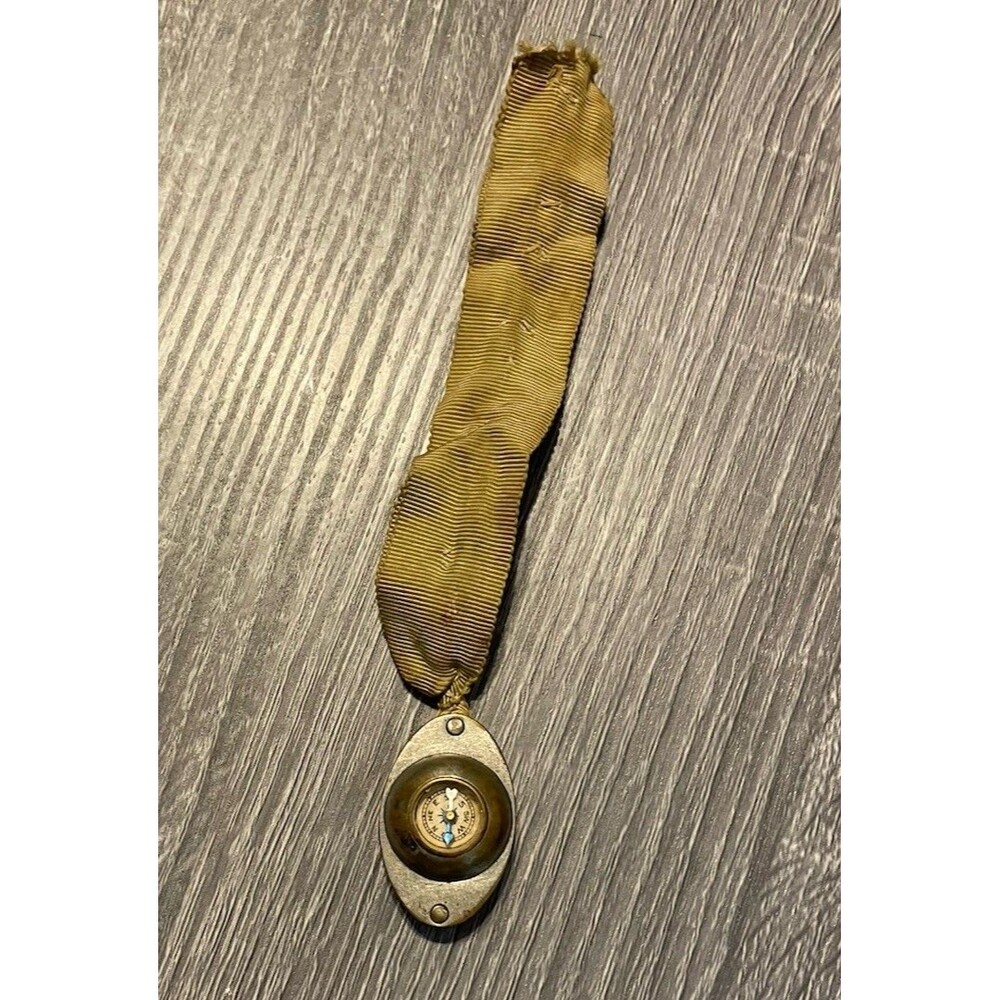 Antique WWI Pocket Metal Compass and Folding Magnifying Glass